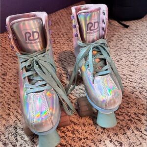 Holographic Roller Derby Roller Skates